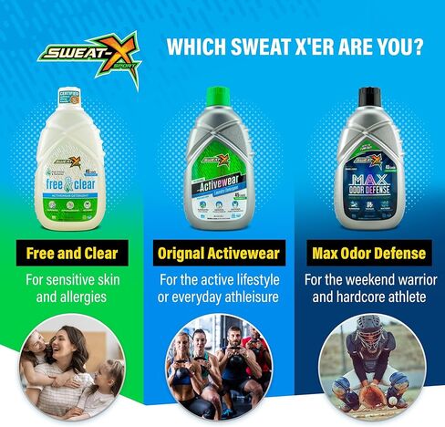 منظف ​​الغسيل Sweat X Original Activewear - يزيل أسوأ الروائح وأصعب البقع - غسول رياضي عالي الأداء لمعدات التدريب وجميع أنواع الأقمشة - 45 حمولة - عبوة واحدة in Kuwait