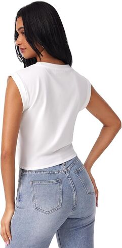 CIDER Round Neckline Graphic Knotted Crop Top in Kuwait