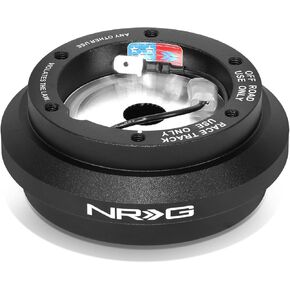 NRG Innovations NRG-SRK-190H عجلة قيادة بنمط السباق سريعة الإصدار، محول محور قصير، 6 × 70 مم، نمط مسمار، جسم أسود