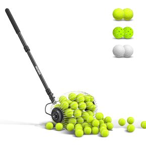 NEEWER بكرة التنس Ball Pickleball Collector Roller، لا تنحني أكثر من منتقي التدحرج السريع لـ 1.5 "-3" التنس / الجولف / Pickleballs، 30-58 "/77-148 سم مسترد الكرة التليسكوبية لما يصل إلى 40 كرة تنس، TB01S