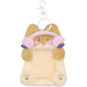 Plush Photocard Holder Keychain Pendant Women Girls Hanging Ornament Protection Sleeve for Bus ID Cards,Little Monsters in Kuwait