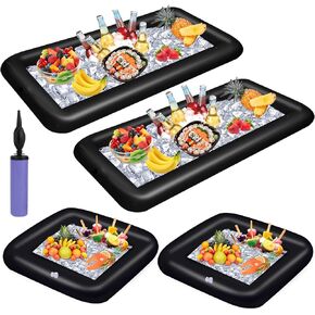 4 قطع من بار تقديم الثلج القابل للنفخ، وحفلات حمام السباحة، ومبرد المشروبات، وصينية الثلج العائمة، وحاويات مشروبات الطعام لحفلات الصيف مع نفخ in Kuwait