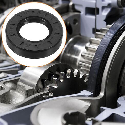 ختم زيت uxcell، TC 25 مم × 34 مم × 7 مم غطاء مطاطي من النتريل شفة مزدوجة مع زنبرك لعمود محمل المحور الدافع الميكانيكي، أسود 2 قطعة in Saudi Arabia
