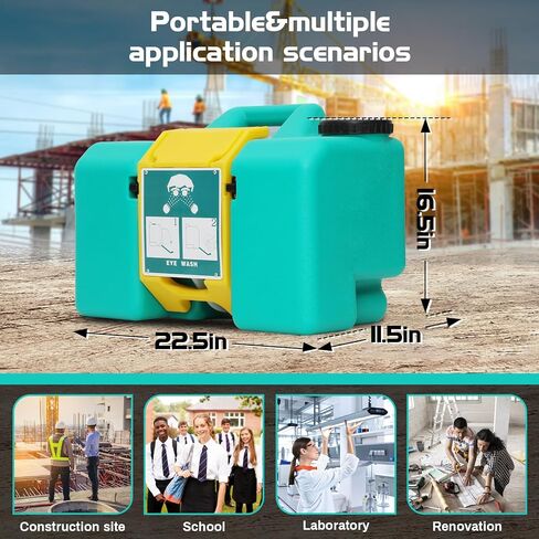 Magula 15 Gallon Portable Eye Wash Station OSHA-Approved,Wall Mounted Emergency Eyewash Station with Dual Spray,Ansi Certified First Aid Eye Wash Units,20 Minutes Eye Washing Station in Saudi Arabia