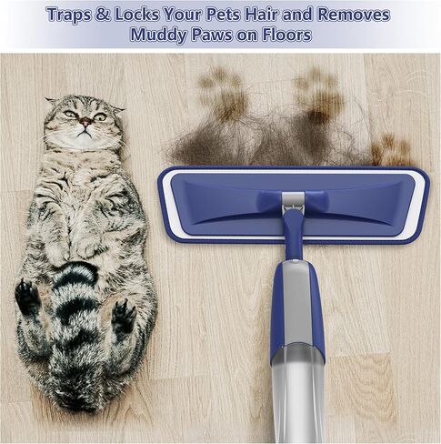 ممسحة رذاذ من الألياف الدقيقة لتنظيف الأرضيات الصلبة - ممسحة رذاذ مبللة من MEXERRIS، ممسحة غبار جافة مع وسادات قابلة للغسل 3X مناسبة لممسحة أرضية Swiffer Powermop، ممسحة مسطحة لتنظيف الأرضيات الخشبية والبلاط الفينيل in Kuwait