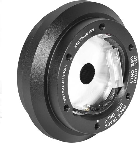 NRG Innovations NRG-SRK-190H عجلة قيادة بنمط السباق سريعة الإصدار، محول محور قصير، 6 × 70 مم، نمط مسمار، جسم أسود in Kuwait