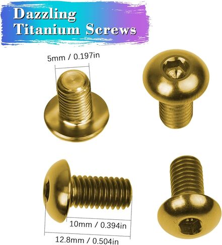 12Pcs Titanium Rotor Bolts, Bike Disc Brake Rotor Screws Bolts, M5x10mm (Blue) in Kuwait