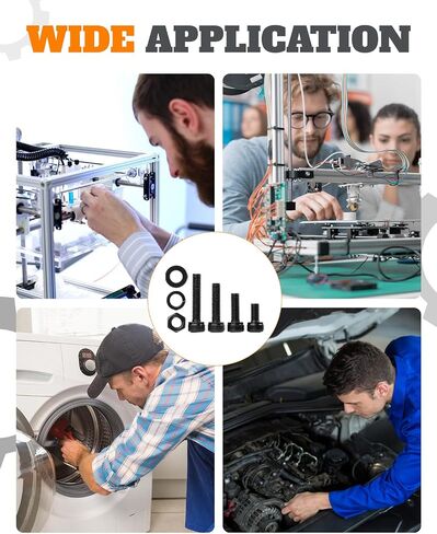 1600 PCS M3 Screw Kit, Hex Button Socket & Cap Head M3 Metric Screw Assortment Kit, Grade 12.9 Alloy Steel Assorted M3 Bolts and Nuts Machine Screw Set for DIYers, 3D Printing in Kuwait