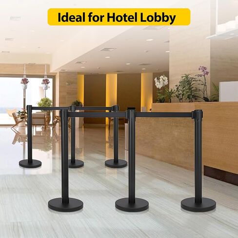 8 عبوات من دعامات التحكم في الحشود، حواجز قاعدة صلبة شديدة التحمل مع أحزمة قابلة للسحب بطول 6.6 قدم، وفواصل خطية سوداء للمناطق ذات حركة المرور العالية والتحكم في الأحداث in Kuwait