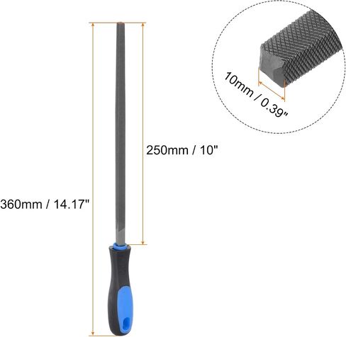 HARFINGTON Square File 8" High Carbon Hardened Steel Double Cut Hand Rasp with Plastic Handle for Deburring and Removing Material in Kuwait