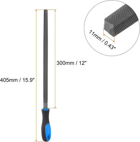 HARFINGTON Square File 8" High Carbon Hardened Steel Double Cut Hand Rasp with Plastic Handle for Deburring and Removing Material in Kuwait