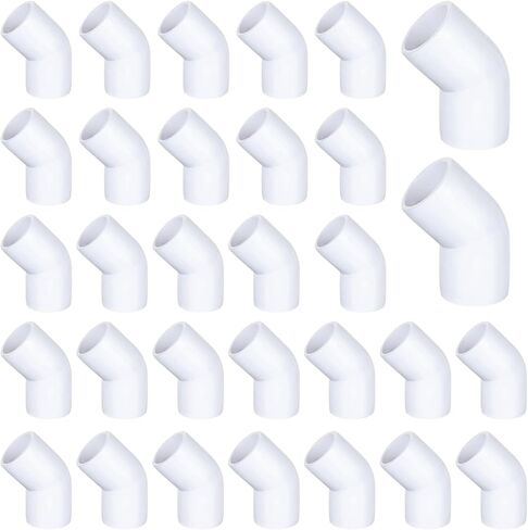 30 حزمة من تركيبات الأنابيب البلاستيكية مقاس 1/2 بوصة كوع PVC بزاوية 90 درجة، موصلات تركيب الأنابيب البلاستيكية ذات الزاوية اليمنى ثنائية الاتجاه لإطار تخزين هيكل دعم الرف PVC DIY (أبيض) in Kuwait