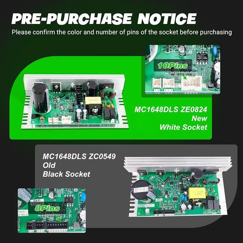 MC1648DLS 386763 Treadmill Control Board Motherboard(Black Sockets), 8 Pins Old Model 50w Treadmill Motor Controller Fit for Icon Proform Treadmill, Replace ZC0549 391855 in Kuwait