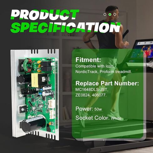 MC1648DLS 386763 Treadmill Control Board Motherboard(Black Sockets), 8 Pins Old Model 50w Treadmill Motor Controller Fit for Icon Proform Treadmill, Replace ZC0549 391855 in Kuwait