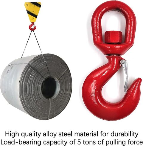 3 Tons Lifting Swivel Hook with Safety Latch 3/4'' and 6600 lbs Load Capacity, Heavy Duty Swivel Lifting Hook for Lifting in Kuwait