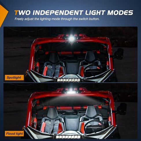 Nilight قبة ضوء مع مقبض انتزاع عالمي 2 "- 4" شريط دوار جبل LED ضوء داخلي بقعة فيضان كومبو شعاع LED مشبك معدني خفيف لـ Wrangler CJ YJ TJ JK JL Gladiator JT، ضمان لمدة عامين in Saudi Arabia