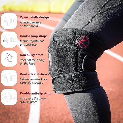 KARM Plus Size Knee Brace for Women & Men Plus Size - Adjustable Knee Support Brace for Meniscus Tear, Arthritis Pain, Compression with Side Stabilizers - Obese People (4XL/5XL/6XL Black) in Saudi Arabia