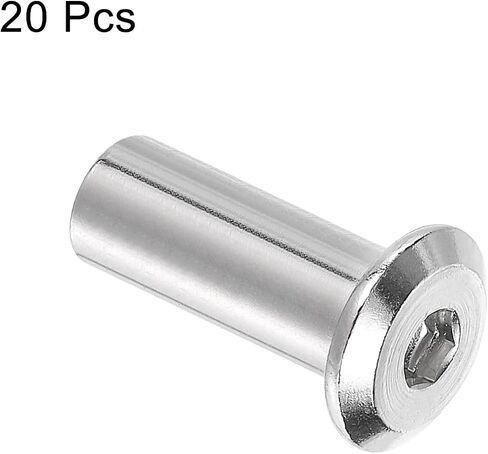 Uxcell M8 T-Nuts، 20 قطعة من الفولاذ الكربوني بمقبس سداسي الرأس إدراج صامولة برغي كم صامولة للأثاث بارتفاع 10 مم، أسود in Saudi Arabia
