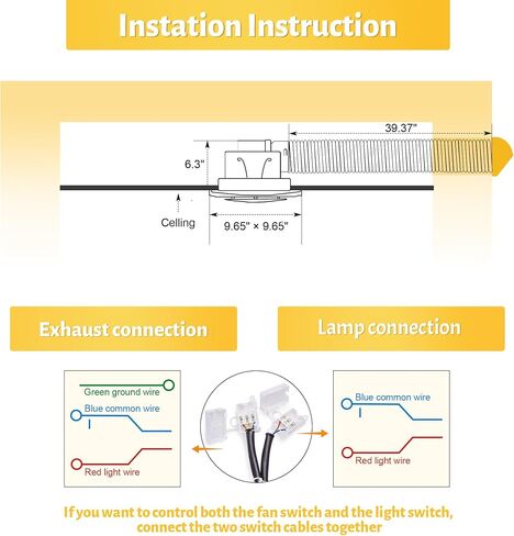 مروحة عادم الحمام مع الضوء، مروحة تهوية غرفة النوم 8 بوصة، 110 CFM 1.0 Sones مروحة عادم هادئة، حامل سقف مروحة تهوية العادم المربعة in Saudi Arabia