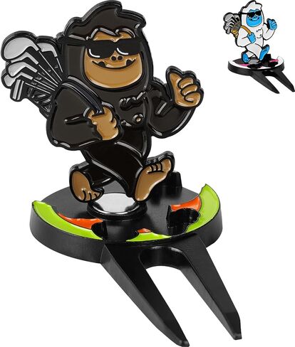 Big Crazy Divot Repair Tool, Divot Repair Tool, Sasquafch and Yeti Golf Green Golf Divot Tool, 4-in-1 Divot Tool, Golf Ball Marker, Golf Groove Cleaner and Alignment Tool in Kuwait