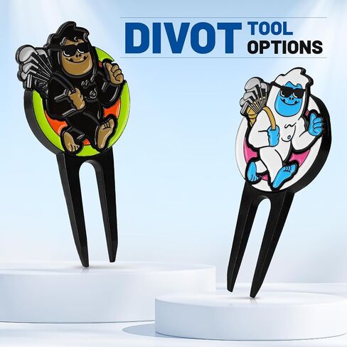 Big Crazy Divot Repair Tool, Divot Repair Tool, Sasquafch and Yeti Golf Green Golf Divot Tool, 4-in-1 Divot Tool, Golf Ball Marker, Golf Groove Cleaner and Alignment Tool in Kuwait