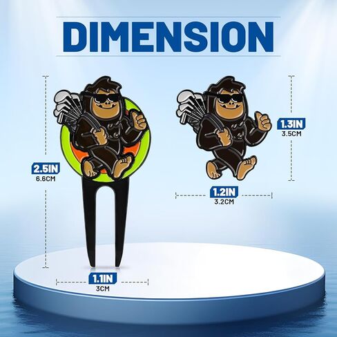 Big Crazy Divot Repair Tool, Divot Repair Tool, Sasquafch and Yeti Golf Green Golf Divot Tool, 4-in-1 Divot Tool, Golf Ball Marker, Golf Groove Cleaner and Alignment Tool in Kuwait