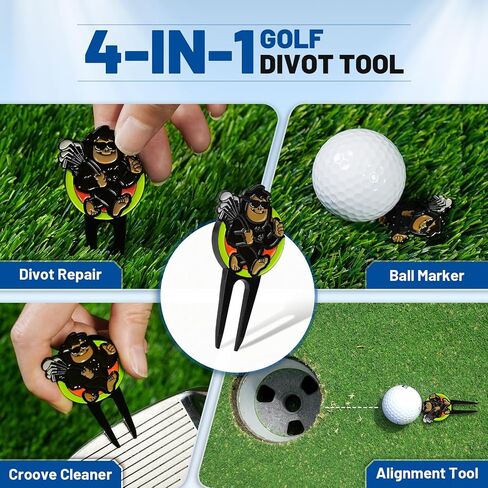 Big Crazy Divot Repair Tool, Divot Repair Tool, Sasquafch and Yeti Golf Green Golf Divot Tool, 4-in-1 Divot Tool, Golf Ball Marker, Golf Groove Cleaner and Alignment Tool in Kuwait