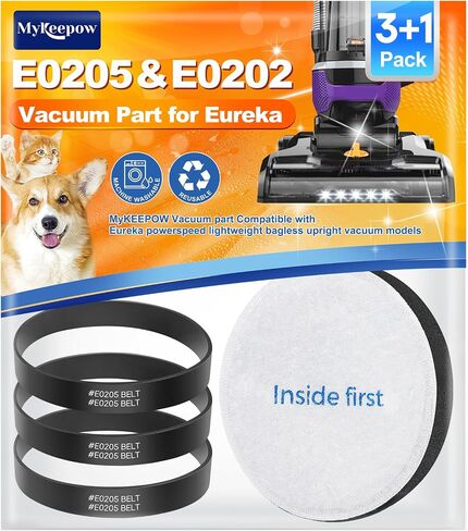 حزام مكنسة MyKEEPOW E0205 متوافق مع مكنسة كهربائية خفيفة الوزن Eureka PowerSpeed ​​NEU180، NEU181، NEU182، NEU182A، NEU182B، NEU186، NEU188، NEU192 (5 عبوات) in Kuwait