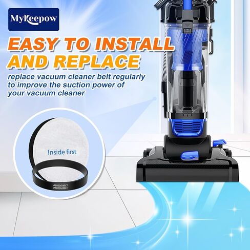 حزام مكنسة MyKEEPOW E0205 متوافق مع مكنسة كهربائية خفيفة الوزن Eureka PowerSpeed ​​NEU180، NEU181، NEU182، NEU182A، NEU182B، NEU186، NEU188، NEU192 (5 عبوات) in Kuwait