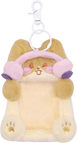 Plush Photocard Holder Keychain Pendant Women Girls Hanging Ornament Protection Sleeve for Bus ID Cards,Little Monsters in Kuwait