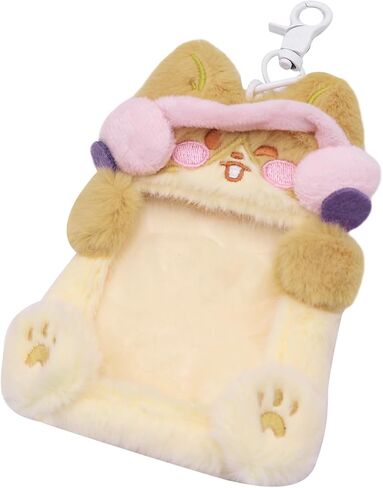 Plush Photocard Holder Keychain Pendant Women Girls Hanging Ornament Protection Sleeve for Bus ID Cards,Little Monsters in Kuwait