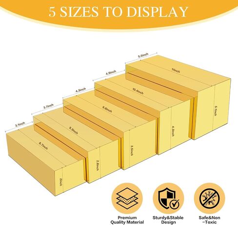 Acrylic Food Display Risers, Gold Risers Boxes 3Pcs Rectangular Buffet Risers Display Stand Shelf for Catering Dessert Buffet Table, Parties, Weddings, Collectibles Shoes Display (3Pcs) in Saudi Arabia