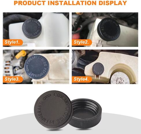 قطعتان من غطاء خزان سائل التبريد، غطاء خزان مياه مبرد المحرك، 21712-79900، غطاء خزان خزان تدفق سائل التبريد، أجزاء السيارة المتوافقة مع نيسان (أسود) in Kuwait