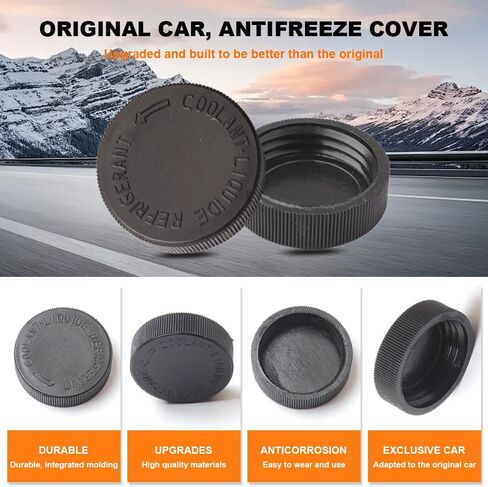 قطعتان من غطاء خزان سائل التبريد، غطاء خزان مياه مبرد المحرك، 21712-79900، غطاء خزان خزان تدفق سائل التبريد، أجزاء السيارة المتوافقة مع نيسان (أسود) in Kuwait