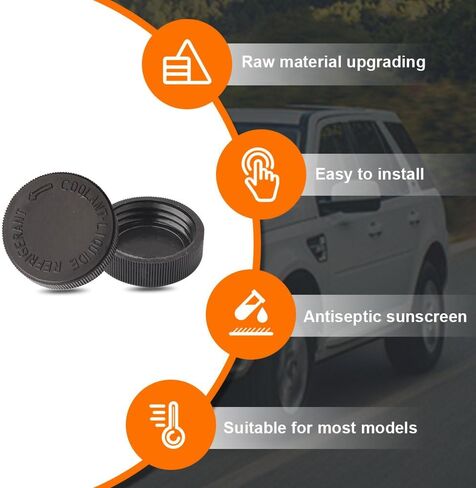 قطعتان من غطاء خزان سائل التبريد، غطاء خزان مياه مبرد المحرك، 21712-79900، غطاء خزان خزان تدفق سائل التبريد، أجزاء السيارة المتوافقة مع نيسان (أسود) in Kuwait