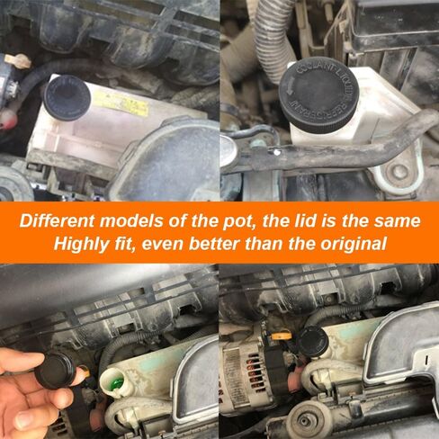 قطعتان من غطاء خزان سائل التبريد، غطاء خزان مياه مبرد المحرك، 21712-79900، غطاء خزان خزان تدفق سائل التبريد، أجزاء السيارة المتوافقة مع نيسان (أسود) in Kuwait