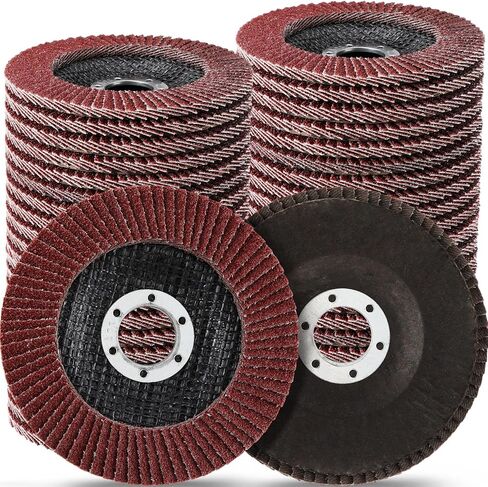 Landhoow 40 Pack Flap Discs 4 1/2 Inch for Angle Grinder 4.5 x 7/8 Inch Aluminum Oxide Sanding Grinding Wheels Grinding Discs Abrasives Flapper Wheel for Wood Metal Sanding(40 Grit) in Kuwait