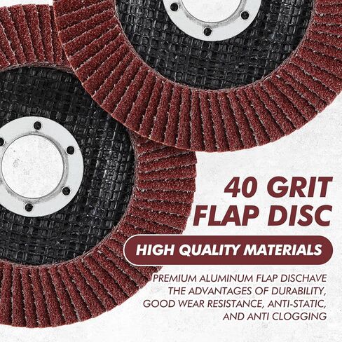 Landhoow 40 Pack Flap Discs 4 1/2 Inch for Angle Grinder 4.5 x 7/8 Inch Aluminum Oxide Sanding Grinding Wheels Grinding Discs Abrasives Flapper Wheel for Wood Metal Sanding(40 Grit) in Kuwait