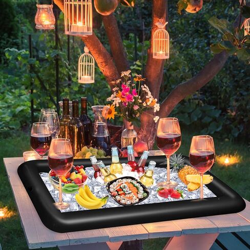 4 قطع من بار تقديم الثلج القابل للنفخ، وحفلات حمام السباحة، ومبرد المشروبات، وصينية الثلج العائمة، وحاويات مشروبات الطعام لحفلات الصيف مع نفخ in Kuwait