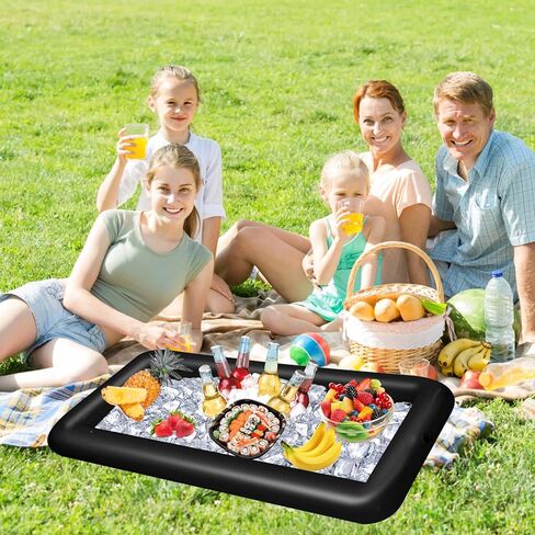 4 قطع من بار تقديم الثلج القابل للنفخ، وحفلات حمام السباحة، ومبرد المشروبات، وصينية الثلج العائمة، وحاويات مشروبات الطعام لحفلات الصيف مع نفخ in Kuwait