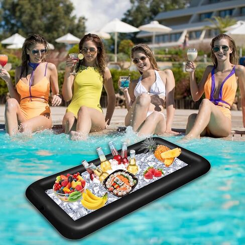 4 قطع من بار تقديم الثلج القابل للنفخ، وحفلات حمام السباحة، ومبرد المشروبات، وصينية الثلج العائمة، وحاويات مشروبات الطعام لحفلات الصيف مع نفخ in Kuwait