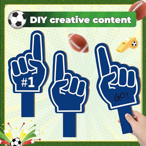 6 قطع عدد 1 يد 11.8 بوصة كرة القدم أصابع البيسبول مروحة التشجيع للاحتفال الرياضي أيدي من الورق المقوى السميك للأحداث الرياضية وألعاب الحفلات in Kuwait