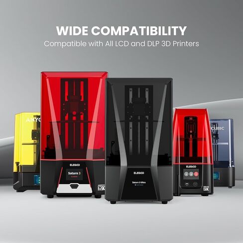 ELEGOO Standard Photopolymer 3D Printer Resin, 405nm UV Curing Photopolymer Resina for Mars Saturn Jupiter MSLA DLP LCD Impresora with High Precision, Grey 3000g in Kuwait