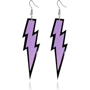 ONLYJUMP Acrylic Exaggerated Lightning Earrings Statement Punk Retro Geometric Delicate Neon Personalized Earrings Accessory Jewelry for Women Girl