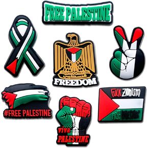 حلي تزيين احذية فلسطين لحذاء كروك كلوج، اكسسوارات حلية فلسطين مجانية لهدايا الحفلات للبالغين والمراهقين