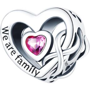 NUJIFFY 925 Sterling Silver Beads for Bracelets & Necklaces, Pink Heart Cute Charms for Bracelets, Retro Shaped Birthday Graduation Jewelry Gifts for Women Men Teens Lover