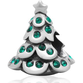 Christmas Tree Charm 925 Sterling Silver Christmas charm Gift Beads for Pandora Charm Bracelet (Christmas tree)