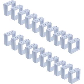 Coshar 12PCS 3D Floating Frame Blue Stand Boxes Floating Display Case Holder Stands for Coins, Jewellery, Gemstones, Collectibles, Memorabilia [4.3" x 4.3" x 0.8"]