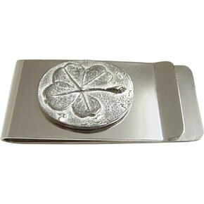 Kiola Designs Oval Four Leaf Clover Money Clip