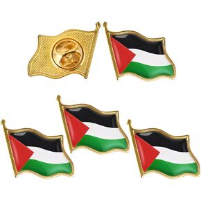 Palestine Flag Pin Badge, AhfuLife Palestine Pin Button Badge Palestinian Lapel Badge Alloy for Patriotic Activities, Parade Decoration in Kuwait